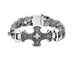 Браслет из стали с вставкой в виде креста SB371