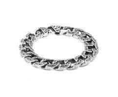 Браслет панцирный из стали с резными звеньями SB362