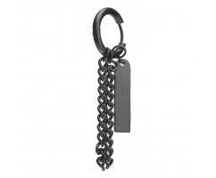 Черная серьга подвеска цепочки 17 мм SE1741