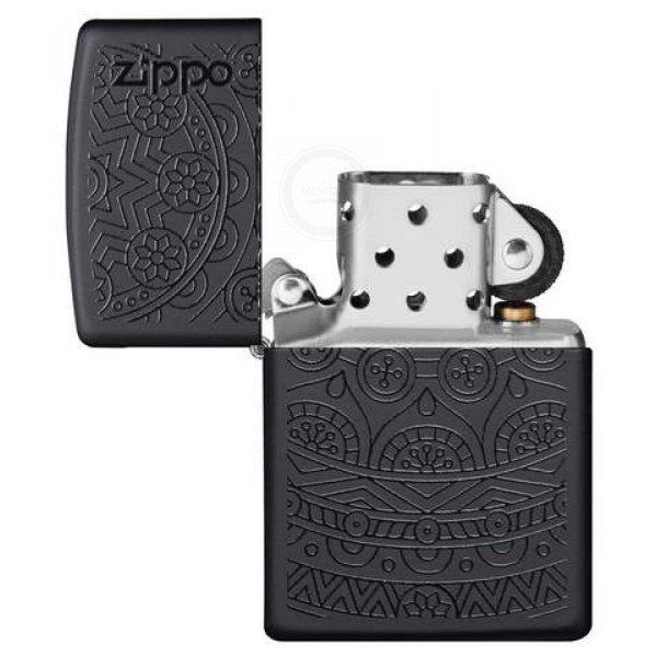 Зажигалка Zippo Black Matte Tone on Tone Design Zip29989