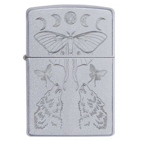 Зажигалка Zippo Satin Chrome™ Butterfly and Wolf Zip49591
