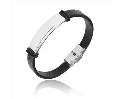 Браслет из кожи с вставкой под гравировку QB371