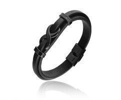 Браслет черный с бесконечностью QB341