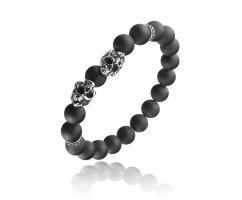 Браслет с черепами из крупного шунгита SH2008