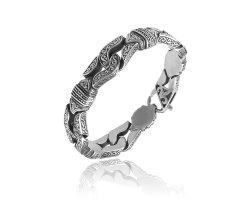 Оригинальный браслет из стали с резным плетением SB315