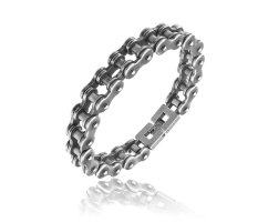 Браслет мотоцепь из матовой стали SB335