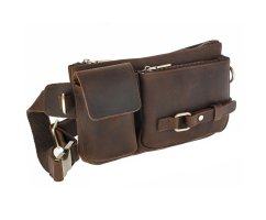 Сумка на пояс ручной работы из натуральной кожи SM3915