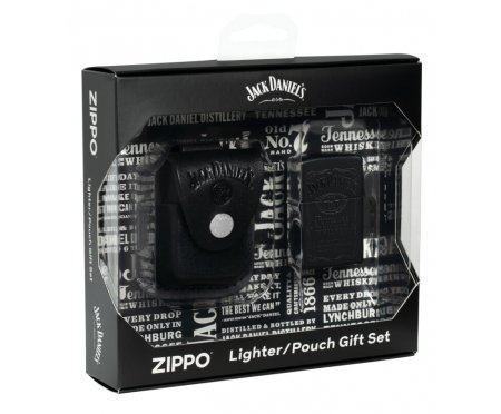 НАБОР Zippo JACK DANIELS ЗАЖИГАЛКА И КОЖАНЫЙ ЧЕХОЛ В ПОДАРОЧНОЙ КОРОБКЕ Zip48460