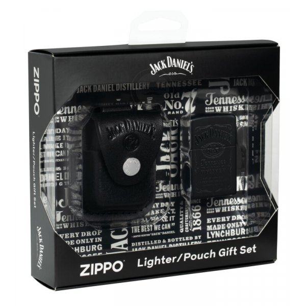 НАБОР Zippo JACK DANIELS ЗАЖИГАЛКА И КОЖАНЫЙ ЧЕХОЛ В ПОДАРОЧНОЙ КОРОБКЕ Zip48460