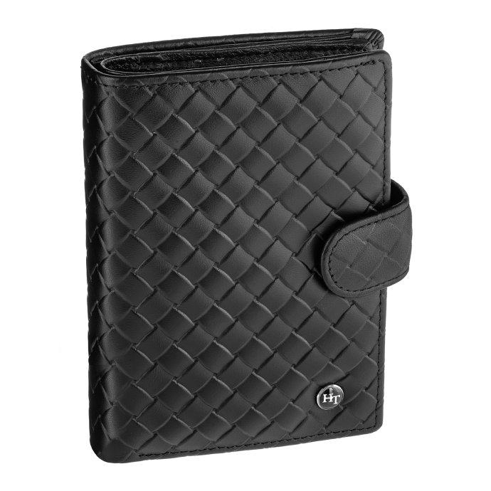 Портмоне на кнопке вертикальное плетенное Q208-3104-5