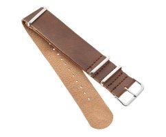 Нато ремешок из кожи коричневый ST337