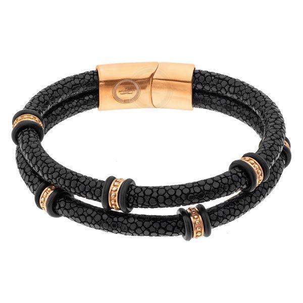 Двойной браслет из кожи ската Asperrimus Gold QB886-2