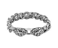 Браслет из стали с головами змеи SB379