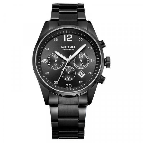 Часы Megir Black Chrono W0154