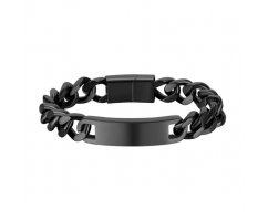 Браслет черный из стали под гравировку SB338