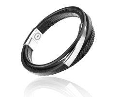 Браслет из кожи тройной под гравировку QB355