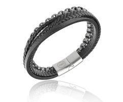 Браслет плетеный комбинированный матовый QB330