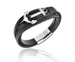 Браслет кожаный с якорем YB335