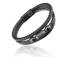 Браслет из кожи с вставками QB366