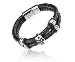 Браслет из кожи с черепом QB276