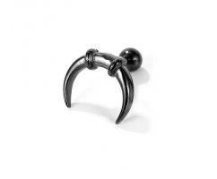 Мужская серьга согнутая черная SE1779