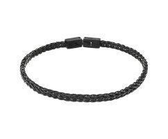 Браслет черный тонкий из стали SB575