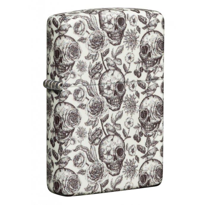 Зажигалка Zippo Skeleton Glow in the Dark Green Zip49458