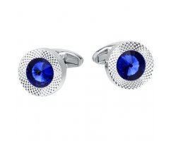 Запонки с синим цирконом ZP312