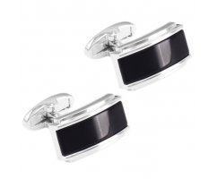 Запонки с черным агатом ZP313