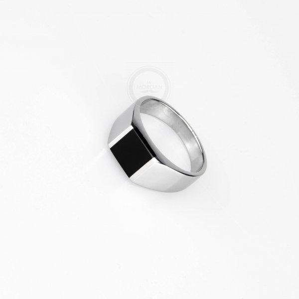 Перстень с черным агатом R287