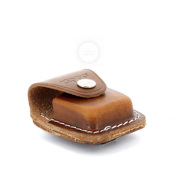 Чехол Zippo кожаный коричневый с мет. клипом Zip89991