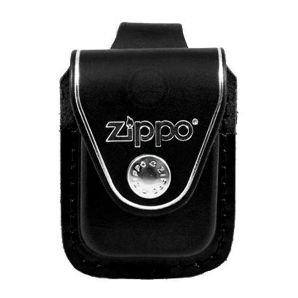 Чехол Zippo кожаный черный с кож. петлей Zip8989