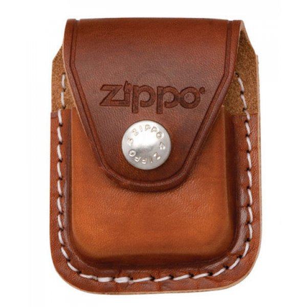 Чехол Zippo кожаный коричневый с мет. клипом Zip89991