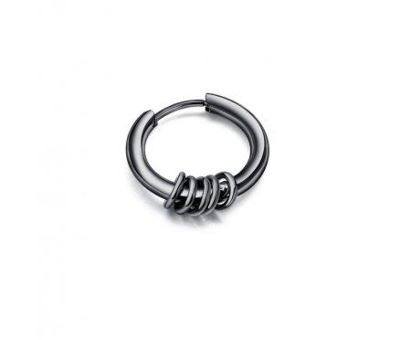 Серьга-кольцо из стали 15 мм черная SE1095