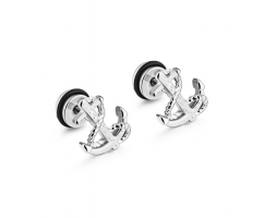 Мужская серьга с якорем SE16652