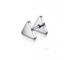 Мужская серьга-треугольник серебристая SE16672