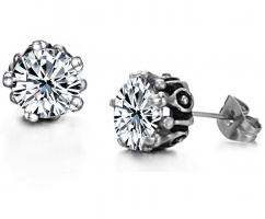 Мужская серьга с белым цирконом SE1672