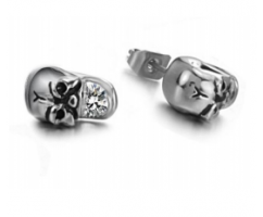 Серьга с черепом из медицинской стали SE1681