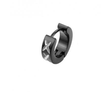 Мужская серьга кольцо с засечками 13 мм SE1783