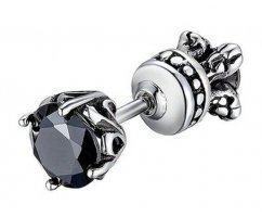 Серьга-гвоздик из мед стали с агатом двухсторонняя SE1706