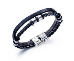 Браслет из кожи комбинированный QB274