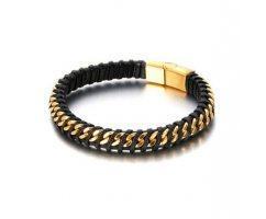 Браслет из кожи сплетенный QB313