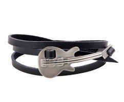 Браслет из кожи с гитарой QB379