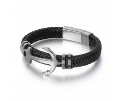 Браслет с якорем из кожи YB52