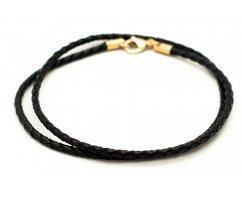 Чокер из кожи плетенный c золотой застежкой