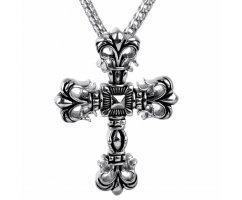 Кулон крест из стали массивный K060