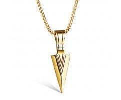 Кулон наконечник стрелы золотистый K448