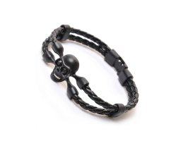 Браслет с черепом и костями черный QB1869