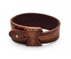 Браслет кожаный широкий светло-коричневый QB627