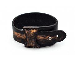 Браслет кожаный широкий темно-коричневый QB628